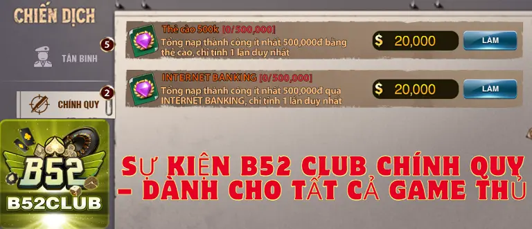 Sự kiện B52 CLUB chính quy – ​​Dành cho tất cả game thủ